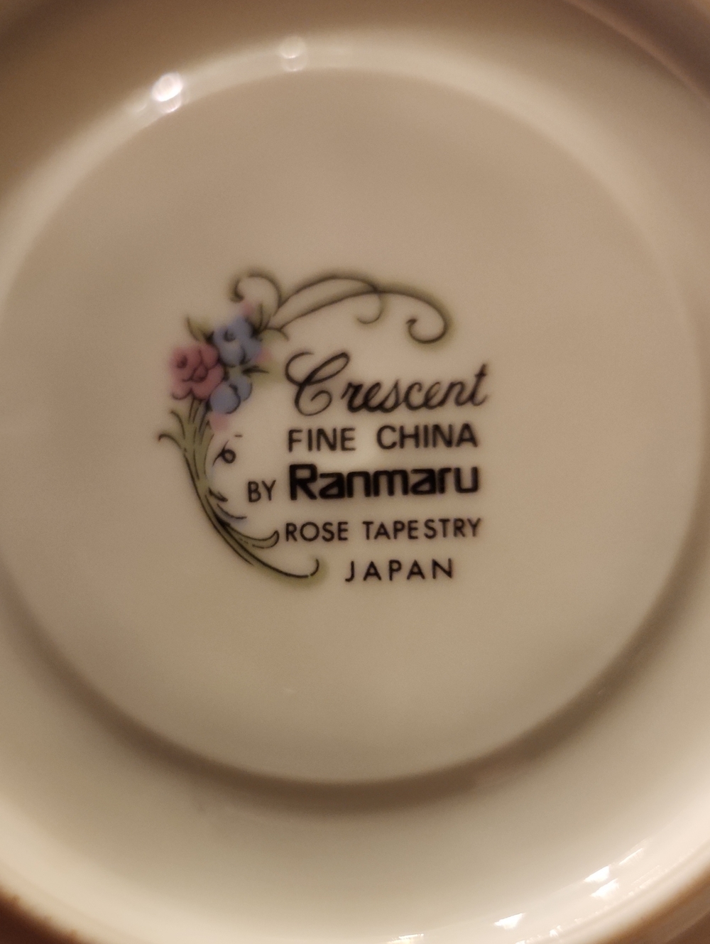 Crescent Fine China by Rose Tapestry - White with Pink & Blue Floral